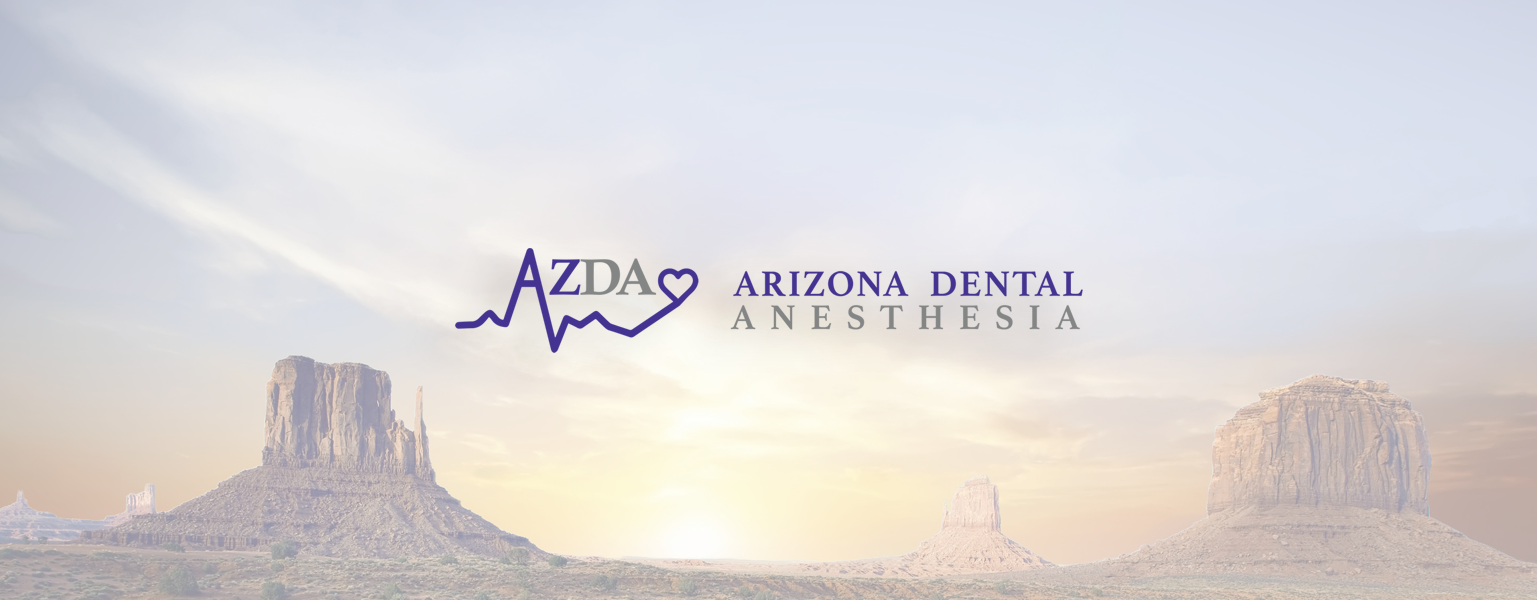 Monument Valley with the Arizona Dental Anestheisa logo as an overlay